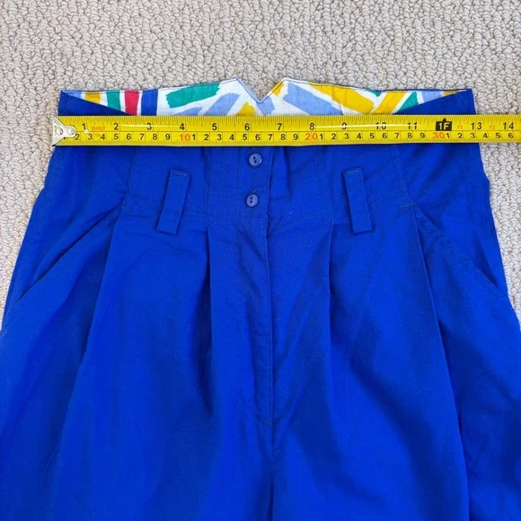 Art to Wear by Ken Done VNTG Blue High Waisted Pleated Tapered Pants Size Small - Picture 8 of 16